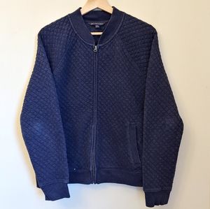 Brooks Brothers 346 Men's Quilted Soft Navy Blue Bomber Jacket Size XL